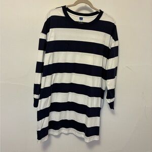 Old Navy Deep Blue and  White Striped Long Sleeve Dress